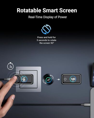 MINIX 140W Max 4-Port GaN Charging Blocks,Smart Display for MacBook Charger in Kuwait