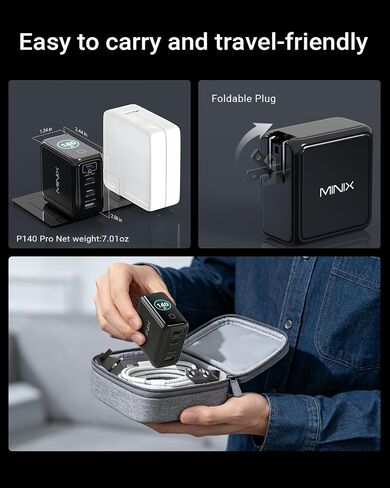 MINIX 140W Max 4-Port GaN Charging Blocks,Smart Display for MacBook Charger in Kuwait
