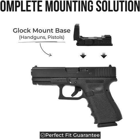 GOTICAL CNC-Machined Fiber Optic Set Front & Rear Handgun Sights for Glock Pistols Standard Models (Black Foldable Sight.) in Saudi Arabia