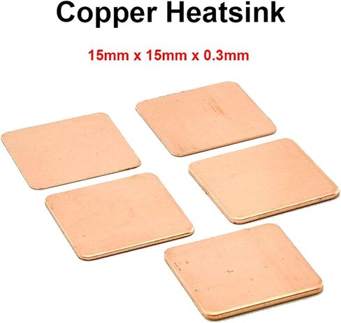10pcs 15x15x0.3mm DIY Copper Spacer Heat Sink Thermal Pad Cooling Laptop BGA CPU VGA Chip RAM IC Cooler in Saudi Arabia
