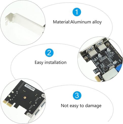 Pci-e to USB 3.0 Expansion Card with 2 Ports 5gb/s Aluminum in Saudi Arabia