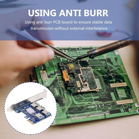 Pci-e Riser 1x to 4 Port USB 3.0 Extender Metal Card in Saudi Arabia