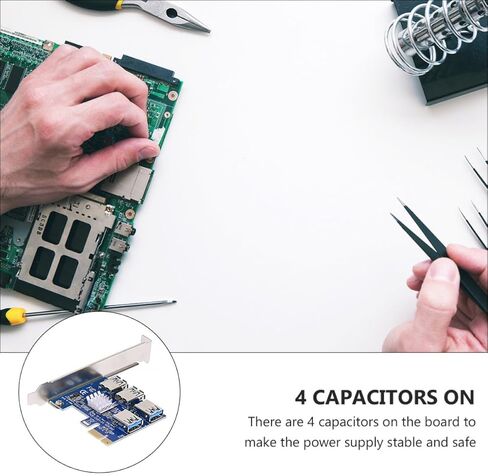 Pci-e Riser 1x to 4 Port USB 3.0 Extender Metal Card in Saudi Arabia