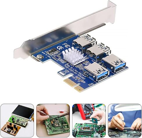 1 Pci-e Adapter to Card USB 4 Copper 3.0 Expansion in Saudi Arabia