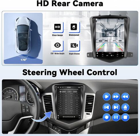 [8-Core 4G+64G] Android 15 for Chevrolet Chevy Cruze J300 2009-2015 Car Radio Stereo Wireless Carplay Android Auto,9.7" T-Style Touchscreen 5.0-Bluetooth 32-EQ GPS FM/RDS WiFi SWC AHD Rear Cam+Canbus in Kuwait