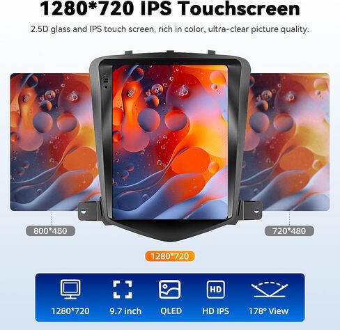 [8-Core 4G+64G] Android 15 for Chevrolet Chevy Cruze J300 2009-2015 Car Radio Stereo Wireless Carplay Android Auto,9.7" T-Style Touchscreen 5.0-Bluetooth 32-EQ GPS FM/RDS WiFi SWC AHD Rear Cam+Canbus in Kuwait