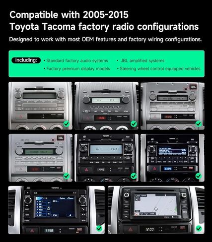 Car Radio Stereo for Toyota Tacoma 2005-2015, Wireless CarPlay Android Auto in Kuwait