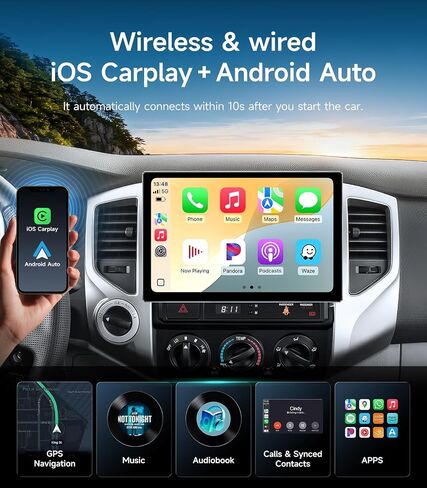 Car Radio Stereo for Toyota Tacoma 2005-2015, Wireless CarPlay Android Auto in Kuwait