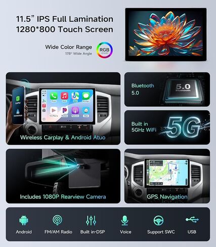 Car Radio Stereo for Toyota Tacoma 2005-2015, Wireless CarPlay Android Auto in Kuwait