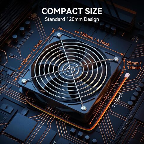 12V 3-Pin 120mm DC Cooling Fan, 12V Computer Fan 2000RPM in Saudi Arabia