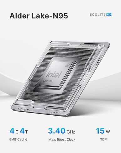 BOSGAME E3 Neo Mini PC N95, Intel 12th Mini Computers| 16GB DDR4 RAM| 512GB M.2 2280 SSD| 4K 60HZ Triple Displays by Dual HDMI+Type-C, 6W TDP Quiet Mini PC, WIFI5, BT 5.0 Office in Kuwait
