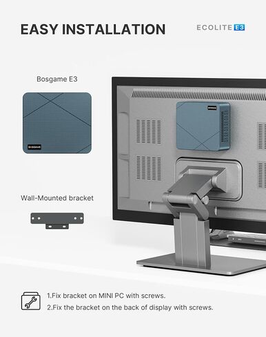 BOSGAME E3 Neo Mini PC N95, Intel 12th Mini Computers| 16GB DDR4 RAM| 512GB M.2 2280 SSD| 4K 60HZ Triple Displays by Dual HDMI+Type-C, 6W TDP Quiet Mini PC, WIFI5, BT 5.0 Office in Kuwait