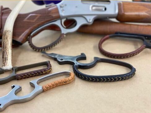 Diamond D Leather Lever Wrap DIY Kit - Brown - Fits Any Lever Action Rifle, Marlin Henry Winchester Rossi - Full Grain Leather, Handmade in Alaska, Made in USA in Saudi Arabia
