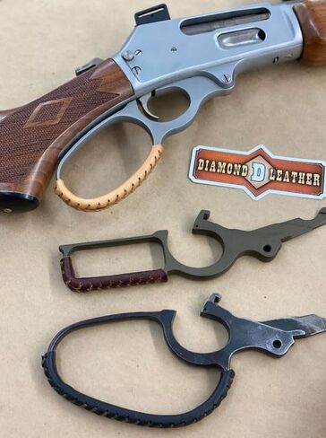 Diamond D Leather Lever Wrap DIY Kit - Brown - Fits Any Lever Action Rifle, Marlin Henry Winchester Rossi - Full Grain Leather, Handmade in Alaska, Made in USA in Saudi Arabia