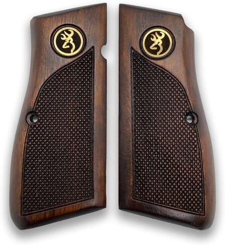 Wooden Pistol Grips for Browning Hi Power, SA 35, Tisas Regent BR-9, Luger M80, HP 14, Walnut & Beech Grip Panels, Veteran Gift in Saudi Arabia