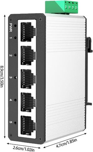 5 Port Industrial Ethernet Switch 10 / 100Mbps Fast Ethernet Unmanaged, DIN Mount Metal Housing Size for Industrial, Campus WiFi, Commercial Building in Saudi Arabia