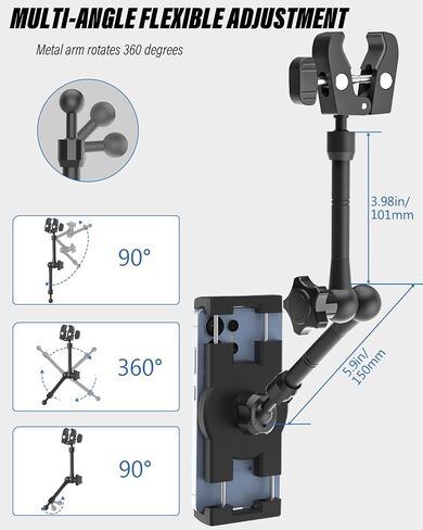 Z Fold Car Mount - [Foldable Phone Friendly] Rearview Mirror Tablet Holder for Car Truck, Rear View Mirror Phone Mount with 360° Metal Arm for Samasung Galaxy Fold 7 6 5 4 3, Tab, Google, iPad, iPhone in Saudi Arabia