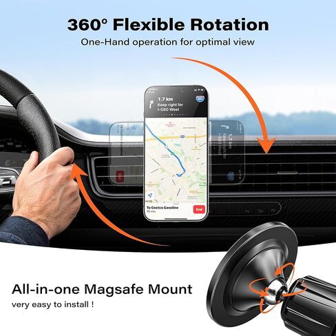 A2C One-Piece Metal Hook Car Vent Mount for MagSafe in Kuwait