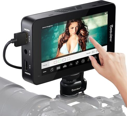 Desview R6 UHB 4K Monitor 5.5 Inch Camera Field Monitor FHD 1920x1080 4K HDMI with 3D LUT HDR Touch Screen 2800Nits Ultra High Brightness Waveform Vectorscope False Color Zebra for DSLR & Mirrorless in Saudi Arabia