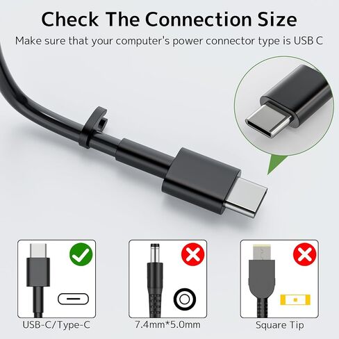 65W 45W USB C Laptop Charger Fit for Dell Latitude XPS Chromebook Inspiron in Kuwait