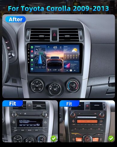 8Core 32G ROM Car Radio for Toyota Corolla 2009-2013: Upgrade Android 15 in Saudi Arabia
