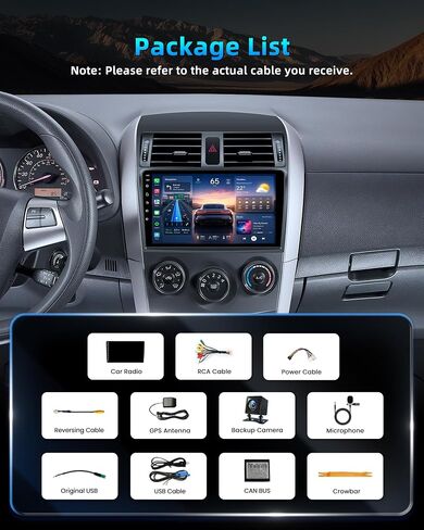 8Core 32G ROM Car Radio for Toyota Corolla 2009-2013: Upgrade Android 15 in Saudi Arabia