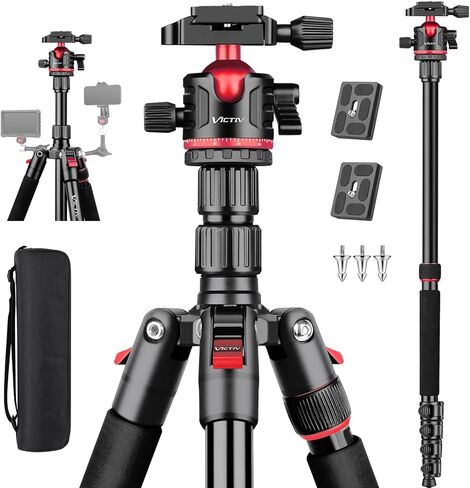 78" Porfessional Tripod for Camera & Phone, Victiv Aluminum Tripod Monopod in Kuwait
