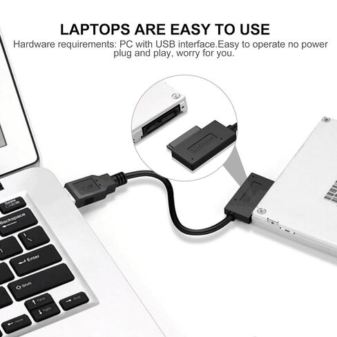 Sosoport Serial Ata to USB Adapter Cord for Laptop CD ROM Data Cable in Saudi Arabia