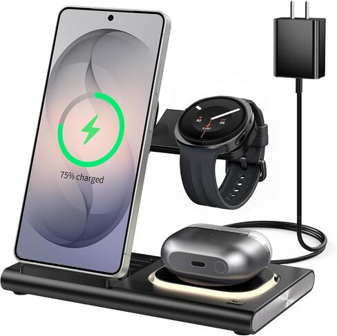 Wireless Charger for Samsung Charging Station, Foldable & Nightlight in Saudi Arabia