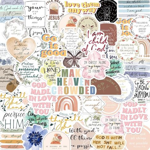 50PCS Bible Verse Stickers: Inspirational Christian Stickers for Women, Men, Teens - Perfect for Water Bottle, Laptop, Bible in Saudi Arabia