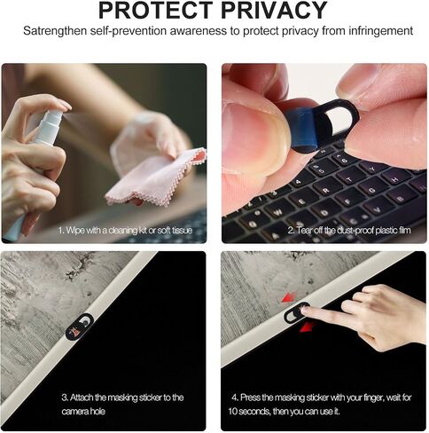 3pcs Webcam Privacy Covers for Tablet Computers and Mobile Phones, Lightweight Abs Material Camera Lens Protector, Black Anti-peep Sliding Cover for Enhanced Privacy Protection in Kuwait