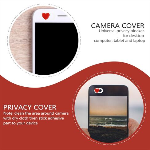 STOBAZA 2 Pcs Webcam Cover Slide Heart Shape Privacy for Laptop and Tablet, Abs Material, Easy to Use, Protects Lens from Unauthorized Access in Kuwait