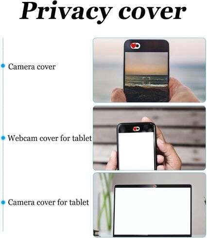 STOBAZA 2 Pcs Webcam Cover Slide Heart Shape Privacy for Laptop and Tablet, Abs Material, Easy to Use, Protects Lens from Unauthorized Access in Kuwait