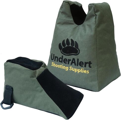 Filled Shooting Range Bags for Rifles, Front & Rear Rests with Rear Squeeze Bag for Bench Range Sight-In with Reinforced Stitching, Leather-Topped Non-Marring Contact for Target Practice, Comes Filled in Saudi Arabia
