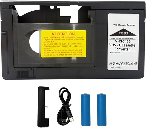 2026 New VHS-C Cassette Adapter camorder VHS Cassette Adaptor for VHS-C to VHS Compatible 12mmwith Battery Charger fit Video Cassette/VCR Player,Not Compatible with 8mm/MiniDV/Hi8 in Saudi Arabia