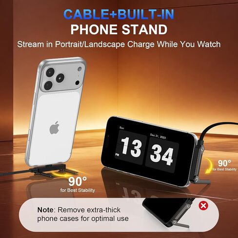240W Invisible Holder Charger Cable,USB C Flat Phone Charge Cord with Stand in Saudi Arabia