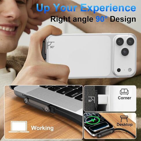 240W Invisible Holder Charger Cable,USB C Flat Phone Charge Cord with Stand in Saudi Arabia