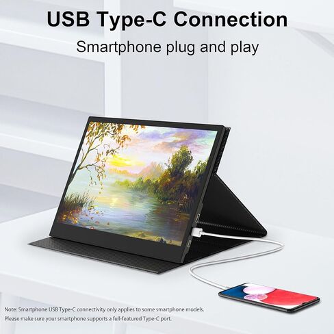 13.3" Touchscreen Portable Monitor, 1080P FHD IPS Display, USB-C & HDMI Plug-and-Play, Dual Speakers, Smart Cover & VESA Mount, External Monitor for Laptop, PC, Smartphone & Game Consoles in Kuwait