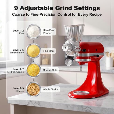 Grain Mill Attachment for KitchenAid, Food-Grade All-Metal 9 Levels in Saudi Arabia