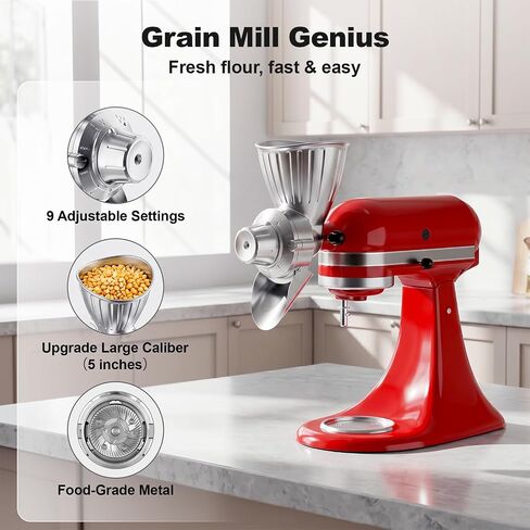 Grain Mill Attachment for KitchenAid, Food-Grade All-Metal 9 Levels in Saudi Arabia
