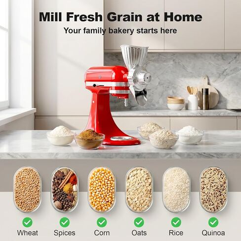 Grain Mill Attachment for KitchenAid, Food-Grade All-Metal 9 Levels in Saudi Arabia