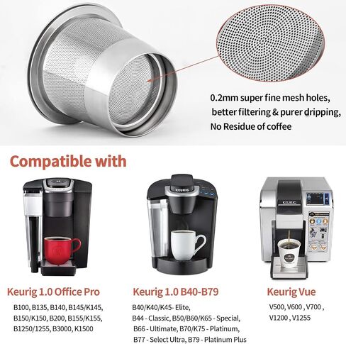 SUS304 Reusable Refillable K Cup Pod Filters, Fits Keurig 1.0 & 2.0 Brewers in Kuwait