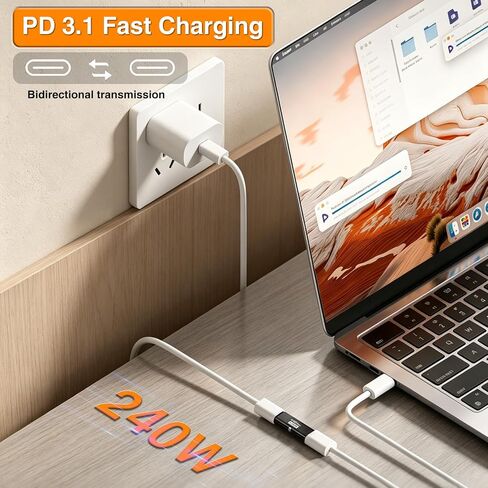 Danfetsoy 240W USB C Female to Female Adapter Slim USB C Coupler Reversible in Saudi Arabia