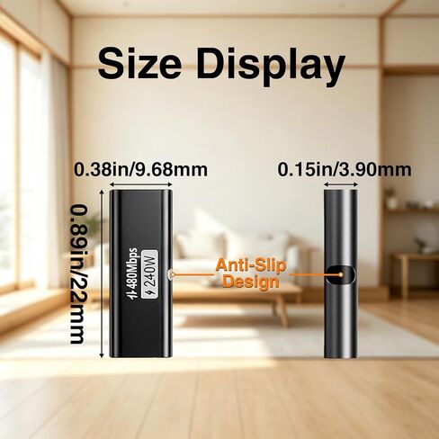 Danfetsoy 240W USB C Female to Female Adapter Slim USB C Coupler Reversible in Saudi Arabia
