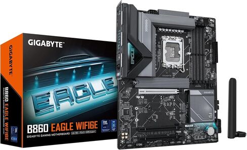GIGABYTE B860 Eagle WIFI6E Intel Core Ultra (Series 2) LGA 1851 Motherboard, ATX, DDR5, 3X M.2, PCIe 5.0, USB-C, WIFI6E, 2.5GbE LAN, EZ-Latch in Saudi Arabia