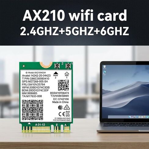 WiFi 6E AX210NGW WiFi Card, Laptop Network M.2NGFF 2230 WiFi Chip in Saudi Arabia