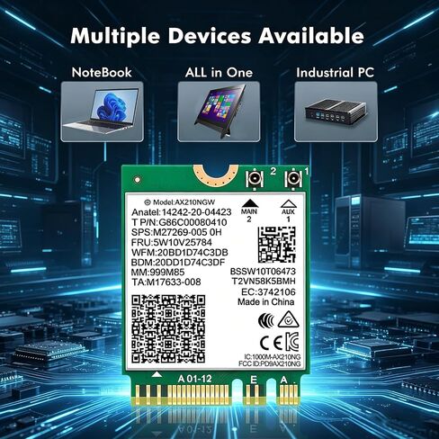 WiFi 6E AX210NGW WiFi Card, Laptop Network M.2NGFF 2230 WiFi Chip in Saudi Arabia