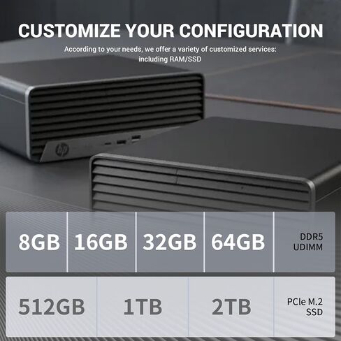 HP ProDesk 400 G9 Small Form Factor Business Desktop, Intel Core i5-14500, Customized 8GB-64GB RAM, 512GB-2TB SSD, HDMI&DP, USB-C, RJ-45, Wi-Fi, Wired Keyboard & Mouse, Windows 11 Pro, Black in Kuwait