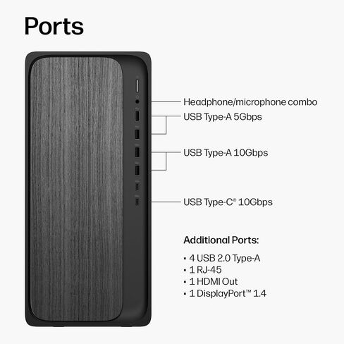 Customized HP OmniDesk Desktop Tower, Intel Core Ultra 7 265, 16GB-64GB DDR5 RAM, 1TB-2TB PCIe NVMe SSD, Dual Monitor Support, Win 11 Pro, Wired Keyboard & Mouse, WiFi 6 in Kuwait