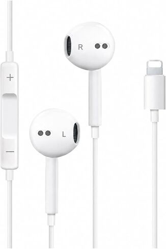 Cablex iPhone Headphones Wired, Apple MFi Certified Lightning Earbuds, Mic in Saudi Arabia